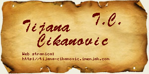 Tijana Čikanović vizit kartica